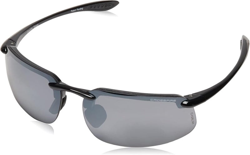 Crossfire 2123 Silver Mirror Safety Glasses - Scratch-Resistant Frameless Design - Image 1